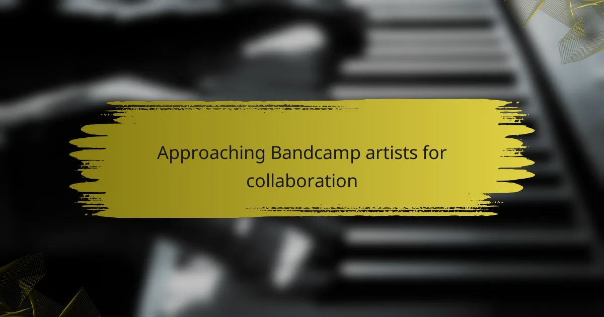 Approaching Bandcamp artists for collaboration