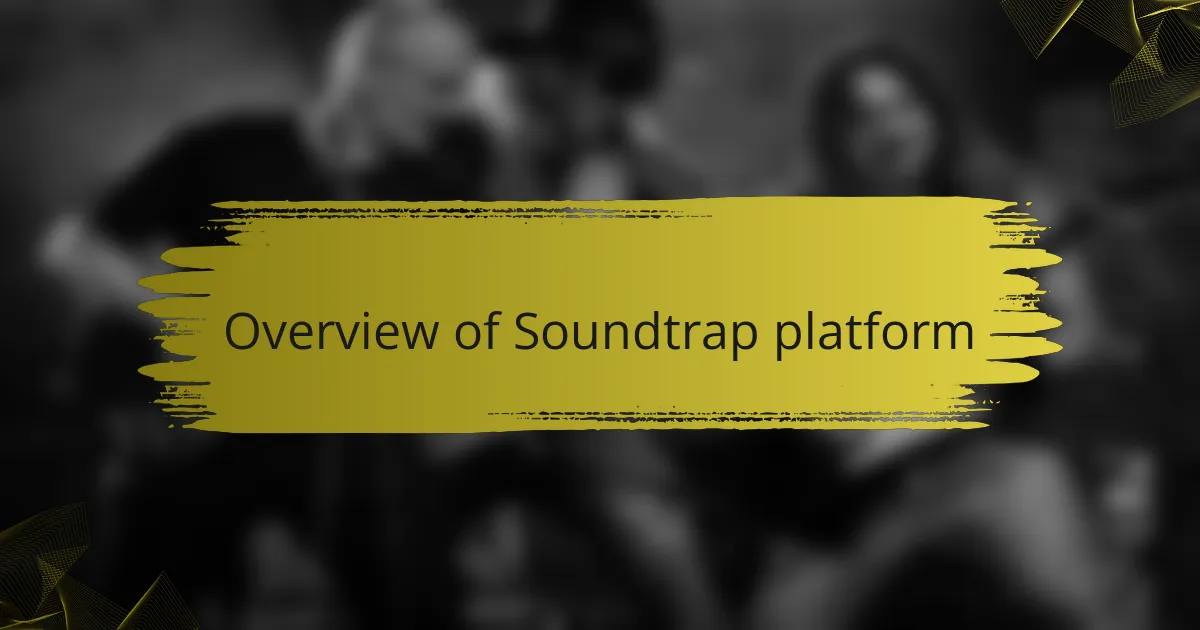 Overview of Soundtrap platform