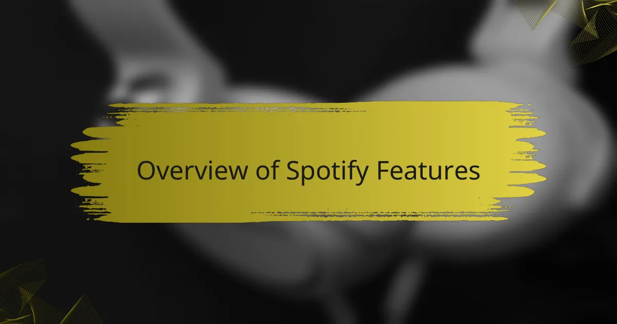 Overview of Spotify Features