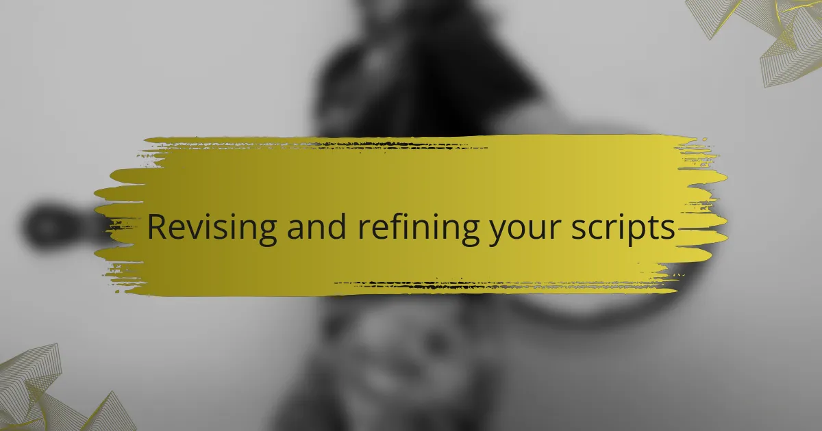Revising and refining your scripts